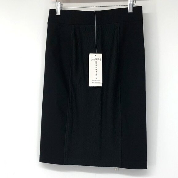 NWT  Joseph Ribkoff black textured pencil skirt reversible full zipper size 8 - Picture 15 of 15